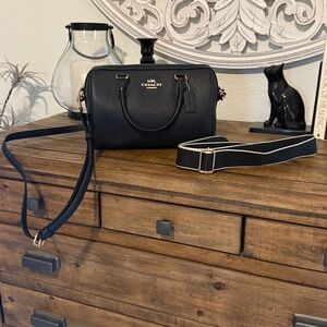 Coach Rowan Black Satchel Bag